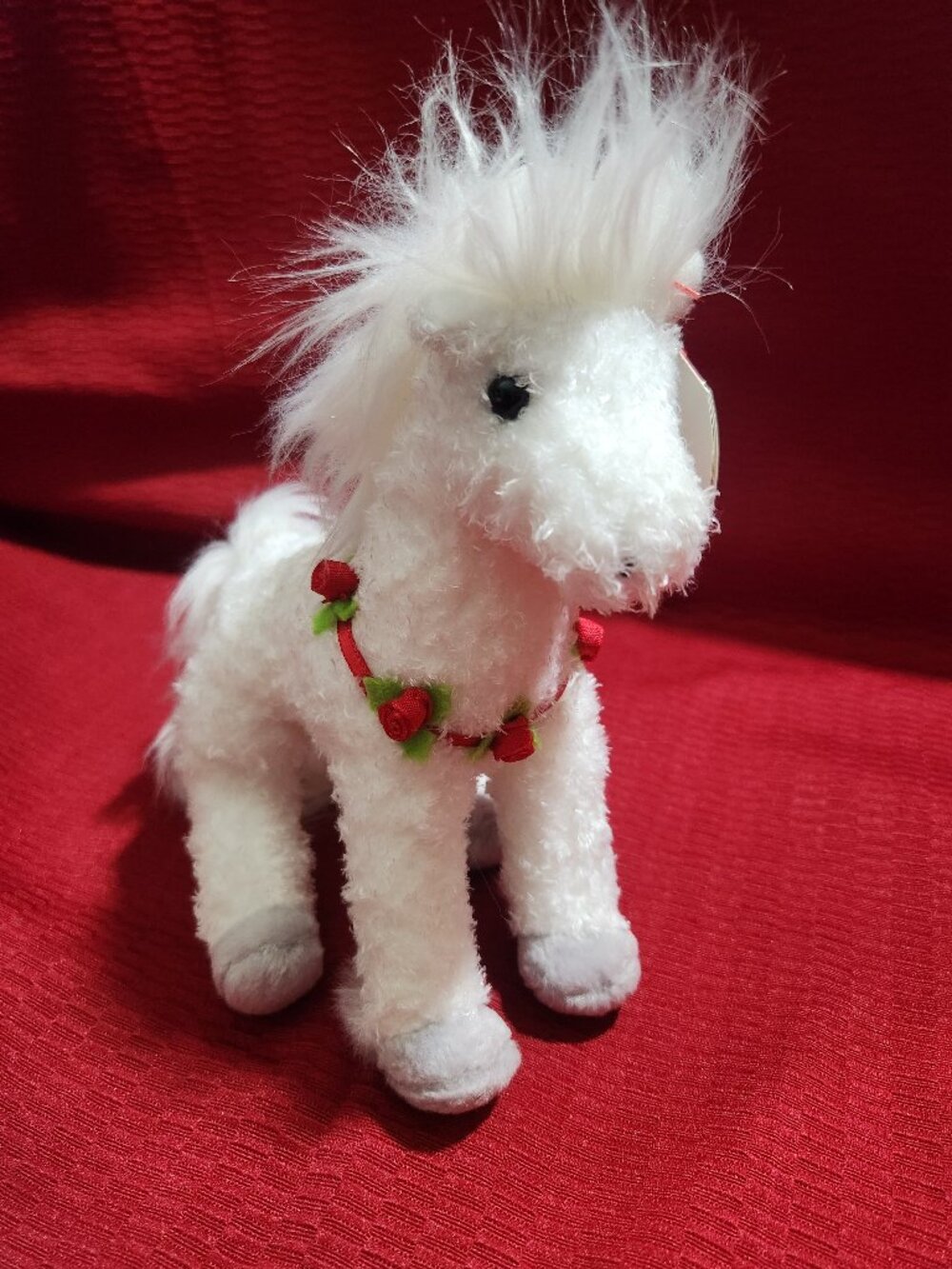 TY Beanie Baby Hollyhorse 2005 Christmas White Horse Plush w/ Tag